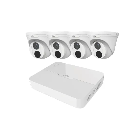 Picture of Uniview 8-channel 2TB Hard Drive NVR Security System Kit with 4 PoE IP Dome Cameras - White