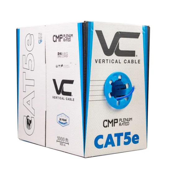 Picture of Vertical Cable 055-453-P-BL 350-MHz Plenum 24AWG UTP FT6 Cat5e Cable