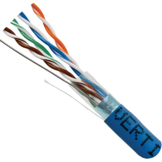 Picture of Vertical Cable 057-469SBL Shielded Riser Rated Cat5e 350-MHz 8-Conductor 4-Pair 24-gauge UTP Solid Bare Copper FT4 