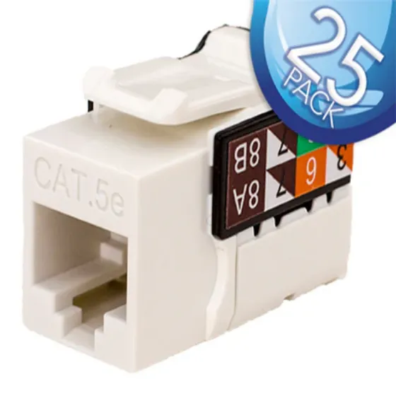 Picture of Vertical Cable 351-V2610WH-25 RJ45/Cat5e 8x8 Data Grade Keystone Insert - 25-pack - White