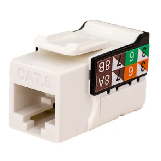 Picture of Vertical Cable 352-V2721-WH RJ45/Cat6 8x8 Data Grade Keystone U-Jack Insert - Single - White