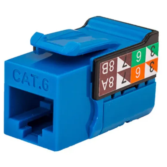 Picture of Vertical Cable 352-V2714-BL RJ45/Cat6 8x8 Data Grade Keystone U-Jack Insert - Single - Blue