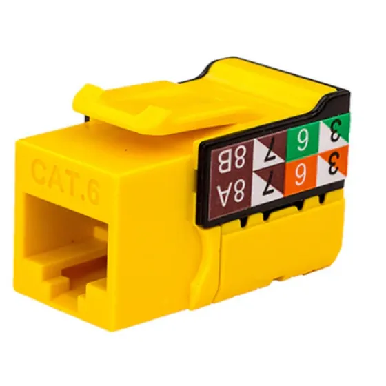 Picture of Vertical Cable 352-V2722-YL RJ45/Cat6 8x8 Data Grade Keystone U-Jack Insert - Single - Yellow