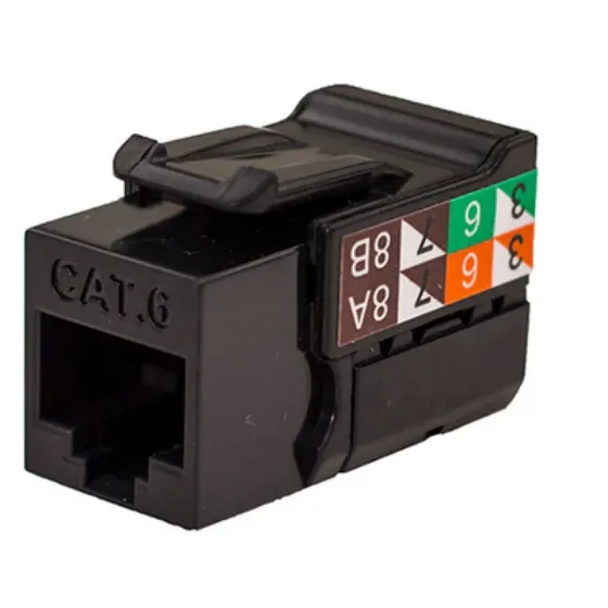 Picture of Vertical Cable 352-V2713-BK RJ45/Cat6 8x8 Data Grade Keystone U-Jack Insert - Single - Black