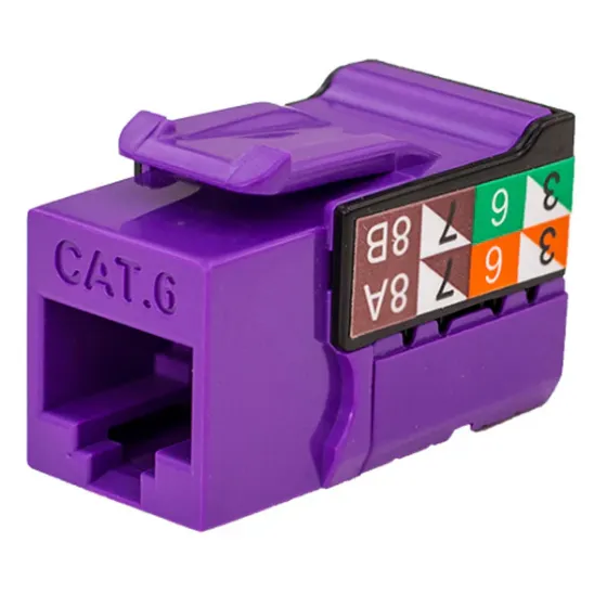 Picture of Vertical Cable 352-V2719-PR RJ45/Cat6 8x8 Data Grade Keystone U-Jack Insert - Single - Purple
